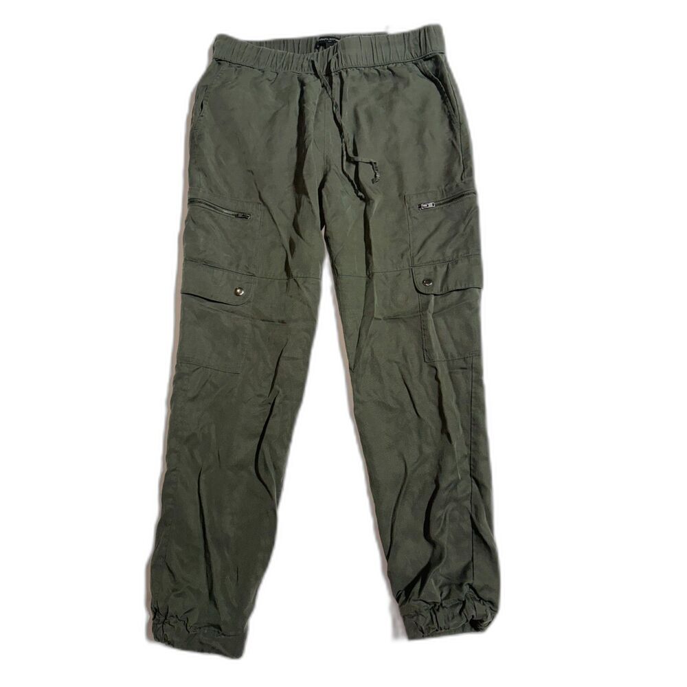 Banana Republic Tencel Utility Cargo Jogger Pants Olive Green - Size Small - EUC